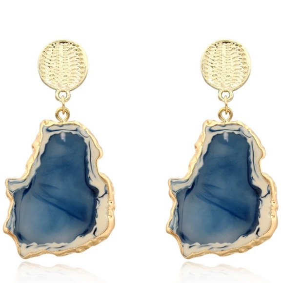 Jewelry - Stone earrings blue ocean